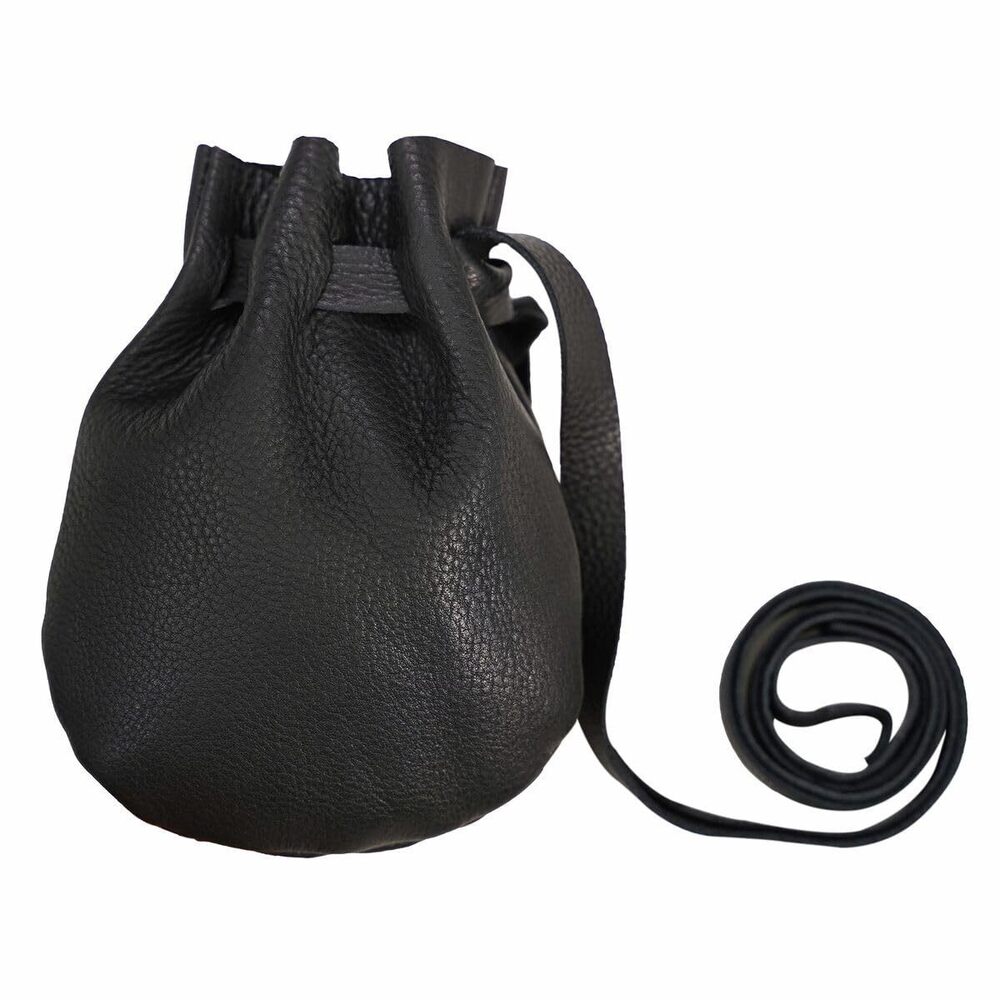 2114 Leather Pouch Drawstring Storage Bag Medieval Belt Bag Renaissance